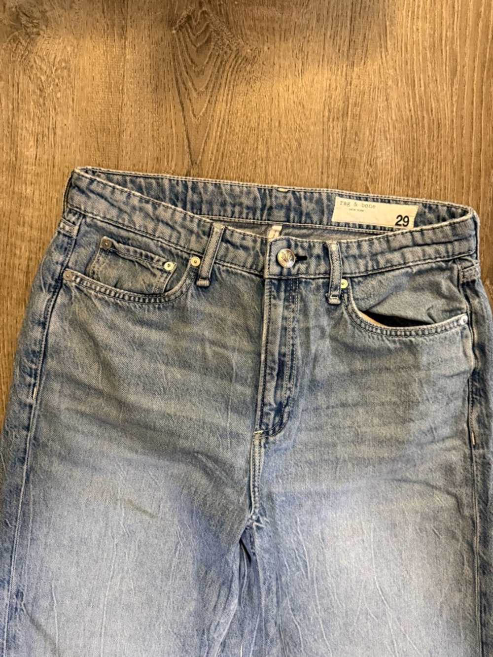 Rag & Bone Logan Featherweight Raw Edge, High Rise Wide Jean in Mira - Picture 8 of 14